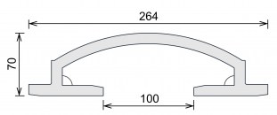 Фото сечения Светильник радиусный встраиваемый гипсовый LINE 010 Rad